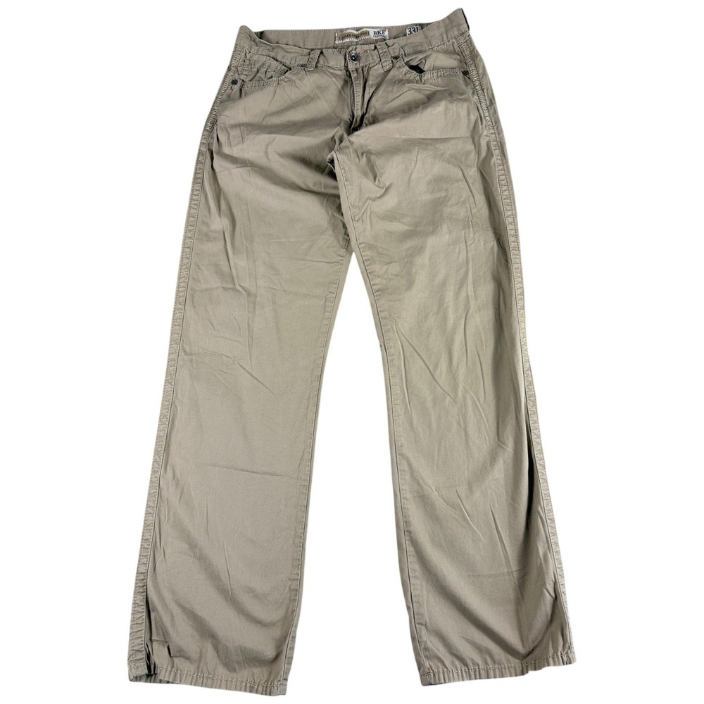 BKE Buckle Casuals Tyler Straight Pants Mens 33L Khaki Tan Straight Workwear